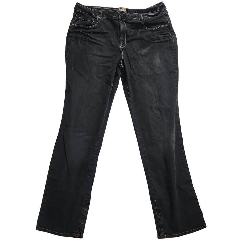 Faded Glory Women's Size 16 Soft Black Zippered Ankle Relaxed Jeans